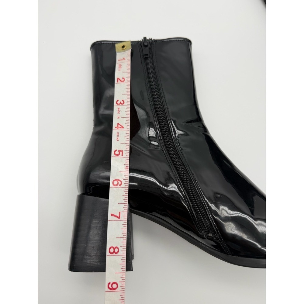 Jeffrey Campbell Black Patent Square-Toe Ankle Boots Size 7.5 - Picture 5 of 16